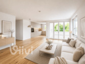 Wohnzimmer Bsp. - Penthouse in Pankow-Wilhelmsruh: 119 m², 4 Zimmer, Erstbezug, gr. Dachterrasse, Aufzug, ruhig, grün