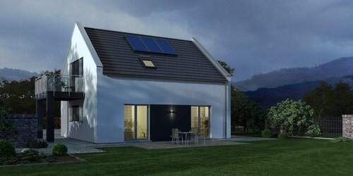 Rückansicht - Variante mit Balkon - Einfamilienhaus mit 152,10 m&sup2; in Hof zum Kaufen