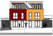DHH NO-Ansicht zur Strasse - Genehmigtes Bauprojekt für zwei DHH - Top-Wohnlage in Saarburg