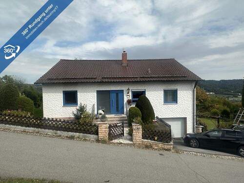 360°-Rundgang Außenansicht - Einfamilienhaus in Höhenlage mit Donaublick in Vilshofen