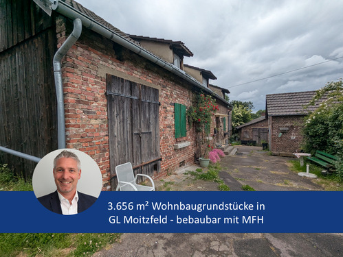 3656 m² Wohnbau in GL Moitzfeld - 3.656 m² Wohnbaugrundstücke mit Abrissgebäude in Bergisch Gladbach