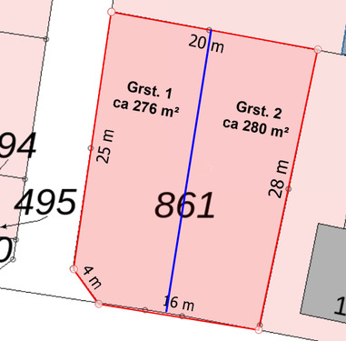 Grundstück einzeln DHH - 