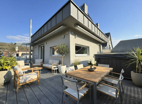 Terrasse virtuelles Homestaging - 5 Zimmer Doppelhaushälfte zum Kaufen in Hemsbach