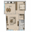 Grundriss - Visualisierung Einrichtung Beispiel - 3 Zimmer Etagenwohnung zum Kaufen in Lambrecht