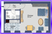 Grundriss - 1 Zimmer Etagenwohnung zum Kaufen in Berlin