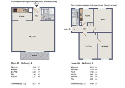 Bestandspläne I. OG. - 
