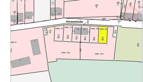 Katasterkarte Fenne Hausenstraße Grundstück DHH 276 m² rechts - Grundstück in Völklingen / Fenne