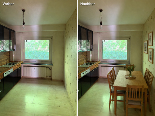 Küche VorherNacher.png - Etagenwohnung mit 86,00 m&sup2; in Wuppertal zur Miete