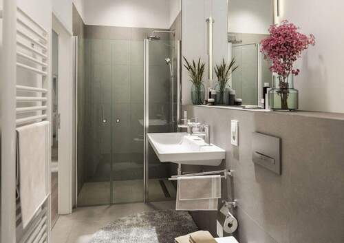 Bad mit Dusche - Etagenwohnung mit 81,10 m&sup2; in Berlin zum Kaufen