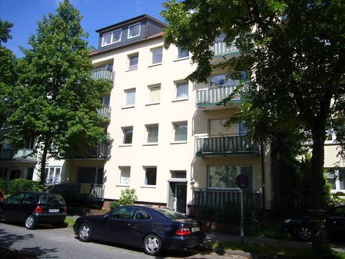 Vorderansicht 0263.JPG - HH-HEIMFELDnur 300m zum S-Bahnhof 2 Zi.-Whg.56 m², 2 Balkone, Einbauküche, Laminat, 750,- inkl. zzgl. Heizung