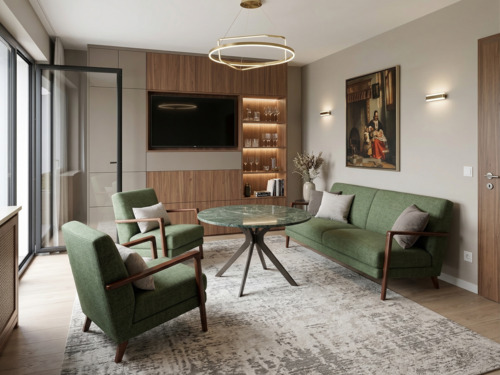 Wohnzimmer KI bearbeitet - 