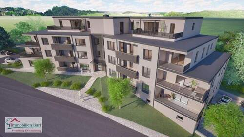 Seitenansicht - NEUBAU: 1. OBERGESCHOSSWOHNUNG MIT 3 SCHLAFZIMMERN