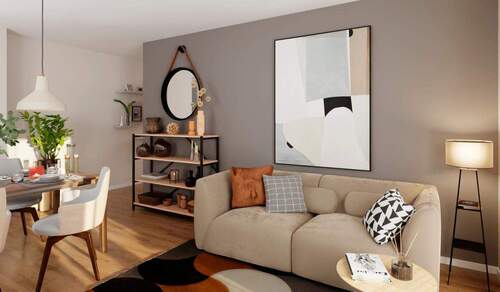 Heller Wohn- und Essbereich mit viel Platz für Ihr - Zwei-Zimmer-Wohnung mit Balkon - 339.900,00&nbsp;EUR Kaufpreis, ca.&nbsp; 58,00&nbsp;m&sup2;&nbsp;Wohnfl&auml;che