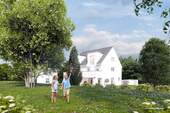 Ansicht - 'Ein Traum für die junge Familie' Moderne DHH mit außergewöhnlich großem Garten