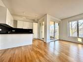 Wohnzimmer und Küche mir Zugang Balkon - 