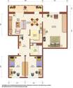 Grundriss Möblierungsvorschlag - Etagenwohnung mit 78,00 m&sup2; in Weißwasser/O.L. zur Miete