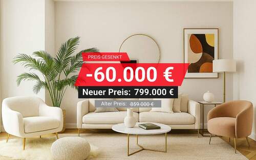 Aktionspreis - Elegante, lichterfüllte 4-Zimmer-Wohnung mit zwei Außenbereichen und Tageslicht-Bad