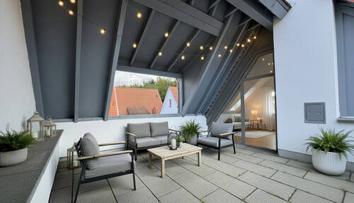 Dachterrasse virtuell eingerichtet - 