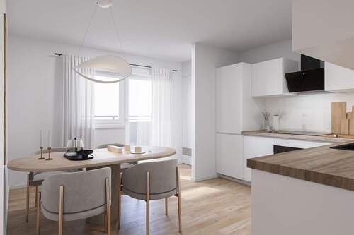 Küche.jpg - Erstbezug nach Kernsanierung 3-Zimmer-Wohnung mit Balkon und Einbauküche