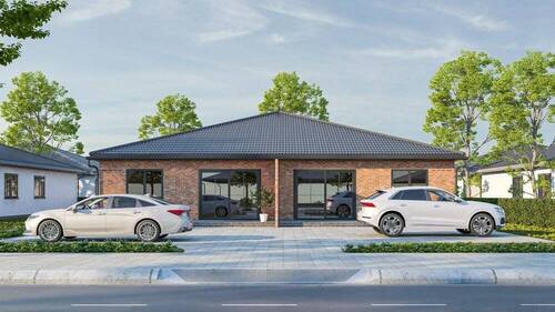 Breitenbach-Immobilien - Haßbergen . Exklusive Schlüsselfertige Bungalow-Neubau-Doppelhaushälfte