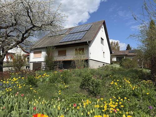 Hausansicht mit Garten - 