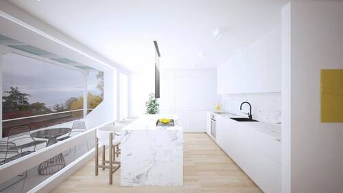 Küche mit Insel - 3 Zimmer Etagenwohnung zum Kaufen in Bergisch Gladbach - Hand