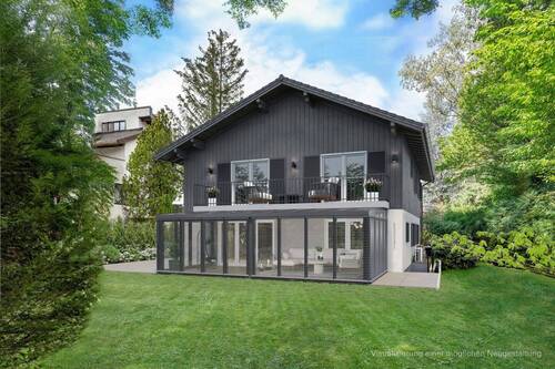 Visualisierung der Gartenansicht - 7 Zimmer Einfamilienhaus zum Kaufen in München