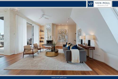 Wohnzimmer Titel - Großzügiges Dachgeschoss voller Wärme, Stil und Kaminambiente