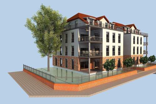 Ansicht von Kreuzung Linden-Beethovenstraße260120. - Grundstück für 2 Stadthäuser mit je 4 WE + Tiefgarage im Villenviertel von Markkleeberg - Straßenbahn + See fußläufig zu erreichen (Neubauprojekt)!