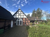 Ost-Ansicht Altbau, Garage - 6 Zimmer Einfamilienhaus in Eggermühlen