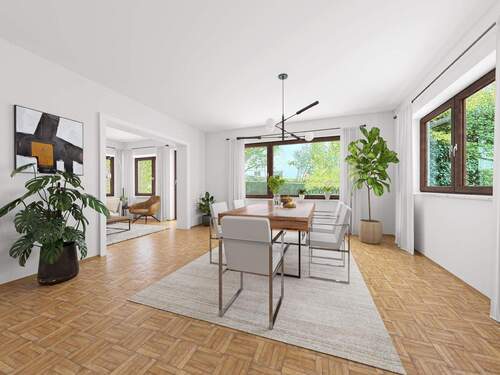 Einrichtungsbeispiel Wohnzimmer - 8 Zimmer Einfamilienhaus zum Kaufen in Schmitten im Taunus