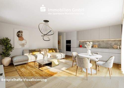 Wohn-, Koch-, Essbereich - 3 Zimmer Etagenwohnung in Münster