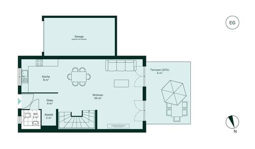 Geräumiges Erdgeschoss im Neubauprojekt Heidegärten - 