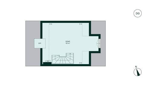 Im ausgebautem Dachgeschoss finden Sie Platz, um sich zu entfalten - 