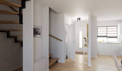 Eingangsbereich mit viel Platz für die Garderobe - 4 Zimmer Doppelhaushälfte zum Kaufen in Bergkamen