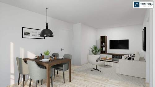 Ansicht Wohnen / Essen / Kochen - 2 Zimmer Etagenwohnung in Nördlingen