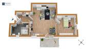 Grundriss Wohnung 22 mit knapp 51 m² - 