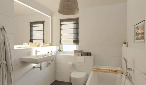 Tageslichtbad mit Badewanne - 