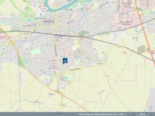 Lageplan - 3 Zimmer Etagenwohnung zum Kaufen in Straubing