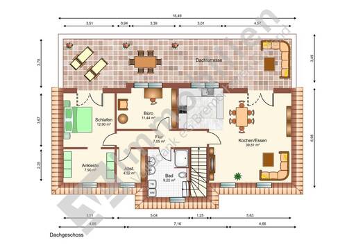 DG-Penthouse mit Dachterrasse - 