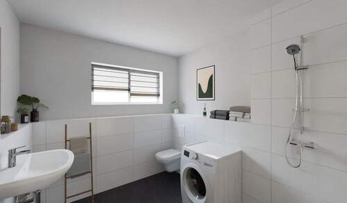 Tageslichtbad mit bodengleicher Dusche - 