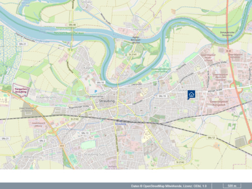Bild aus Kartenansicht - 4 Zimmer Etagenwohnung zum Kaufen in Straubing