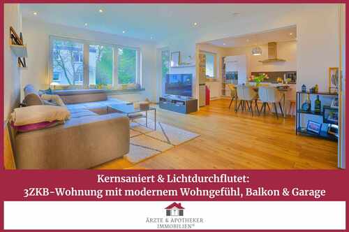 Ärzte & Apotheker Immobilien - Modernisierte 3 ZKB-Wohnung mit modernem Schnitt und Garage in Wilhelmshöhe