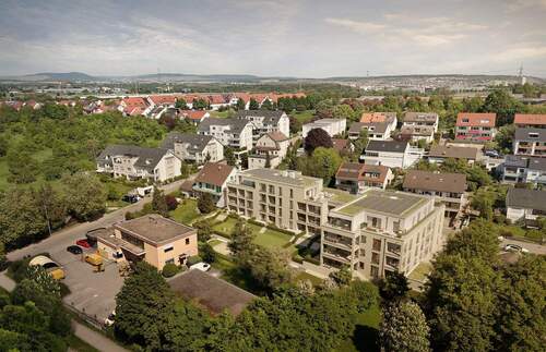 Vogelperspektive - Sonnige 4-Zimmer-Neubauwohnung mit durchdachtem Grundriss