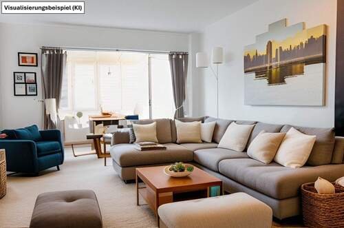 Wohnzimmer - Einrichtungsbeispiel - Miete steigt, Rate bleibt! Sie sind auf der Suche nach der ersten eigenen Wohnung? Hier ist sie!