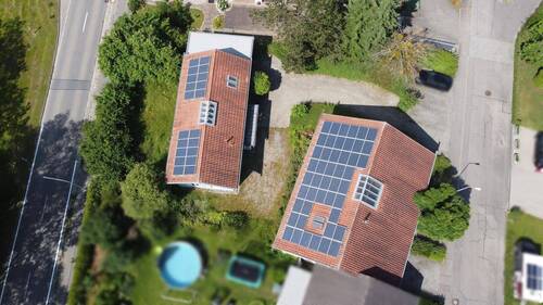 Gesamtobjekt von oben - 9 Zimmer Einfamilienhaus zum Kaufen in Aulendorf