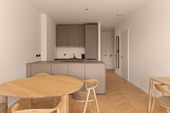 Essbereich und Küche - Etagenwohnung mit 69,50 m² in Frankfurt am Main zur Miete