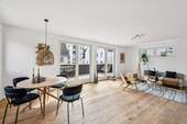 Wohn-/Esszimmer - Moderne 4-Zimmer-Wohnung mit Balkon & KfW55+ - ideal für Familien, Paare & Homeoffice