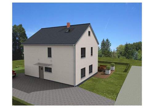 Beispielhaus Eingangsansicht - Grundstück in Radebeul