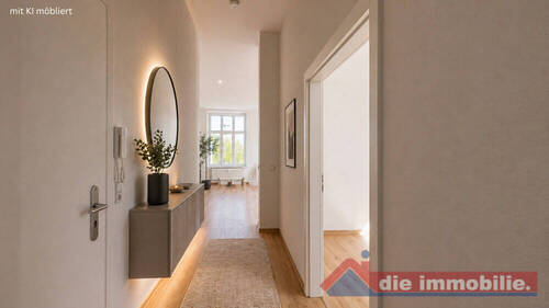 Flur mit KI möbliert - 2 Zimmer Etagenwohnung in Magdeburg / Stadtfeld West